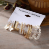 Gold Plated Contemporary Drop and Hoop Earrings Set of 5 For Women