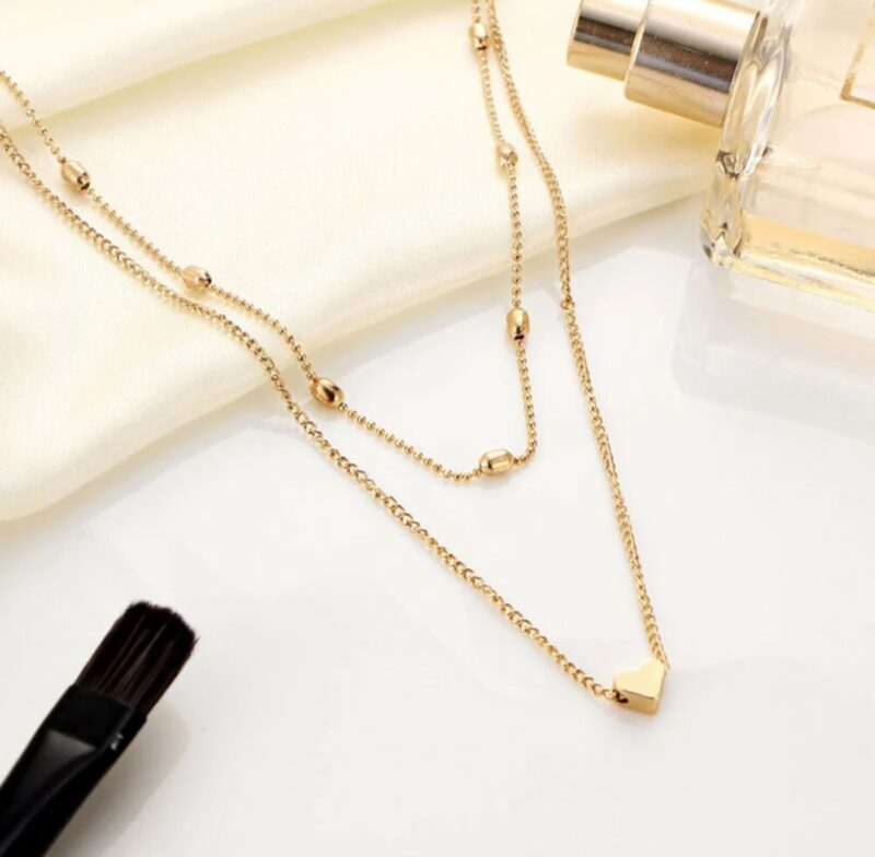 Elegant Heart Inspired Double Layered Fascinating Necklace For Women