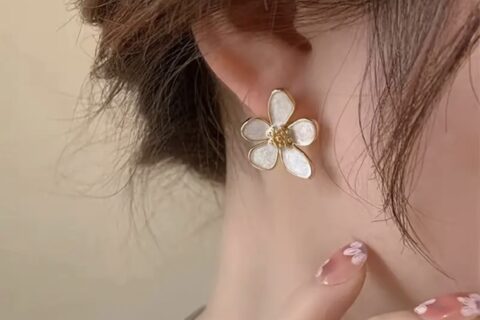 Enamel Lily Floral Studs