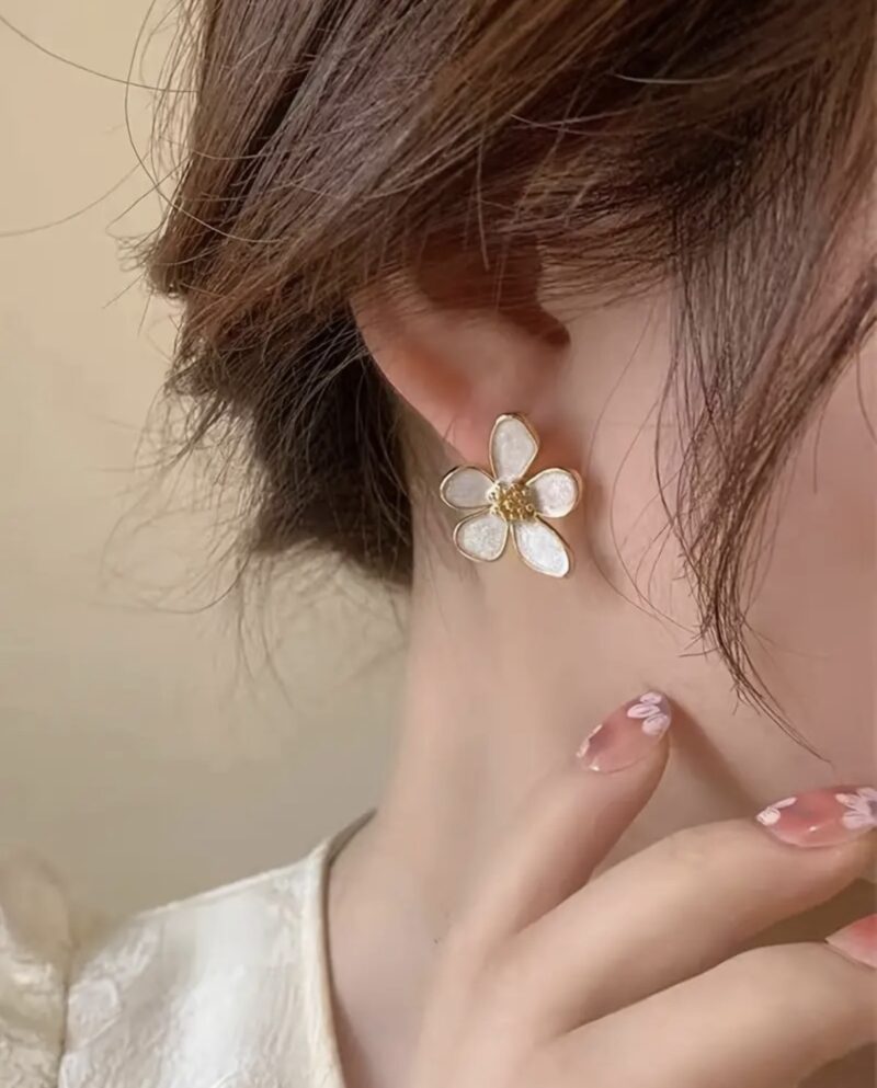 Enamel Lily Floral Studs