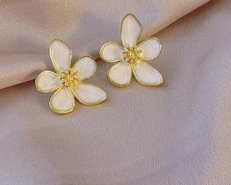 Enamel Lily Floral Studs - Image 5