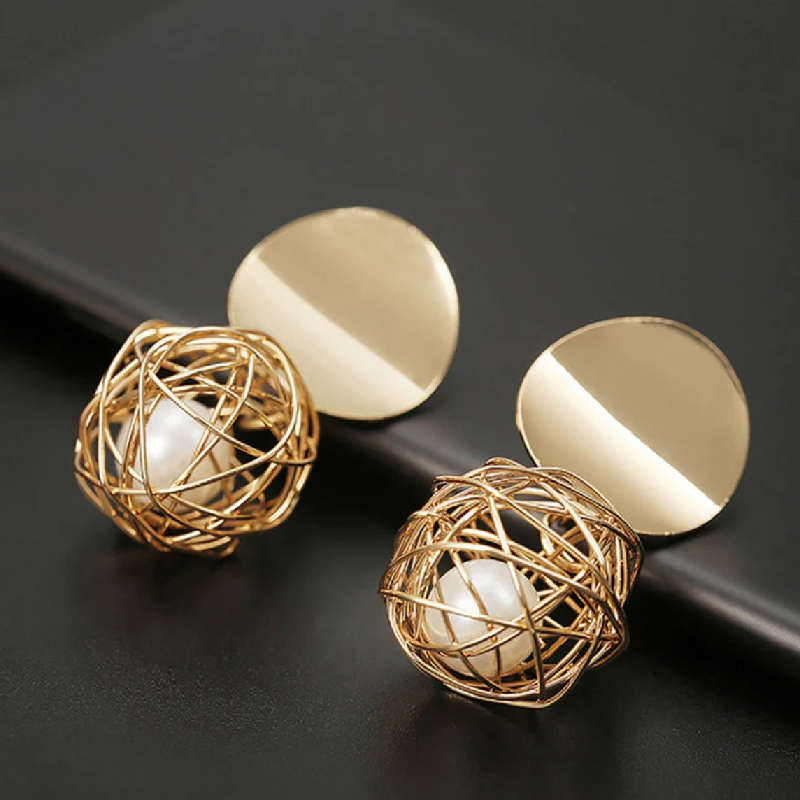 Hanging Ball Plushy Drop Earrings-1