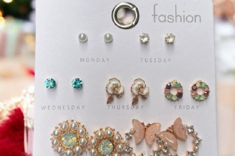 Anti Tarnish Premium Quality Set of 7 Studs Combo