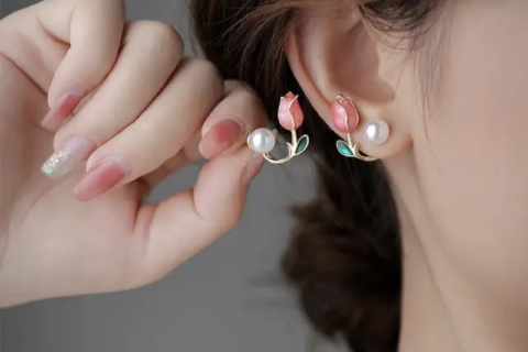 Fashion Jewellery Celebrity Inspired Stylish Pearl and Floral Earrings for Women and Girls